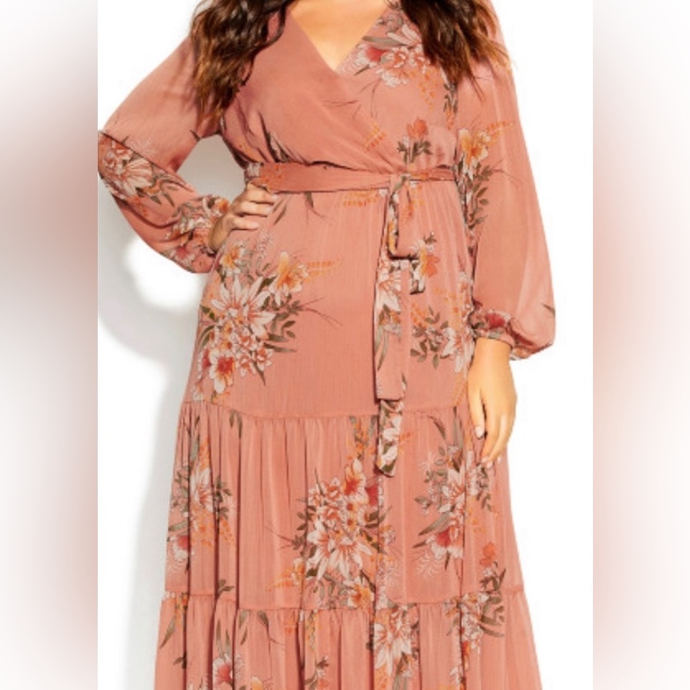 City Chic Dusty Rose Floral Maxi Dress